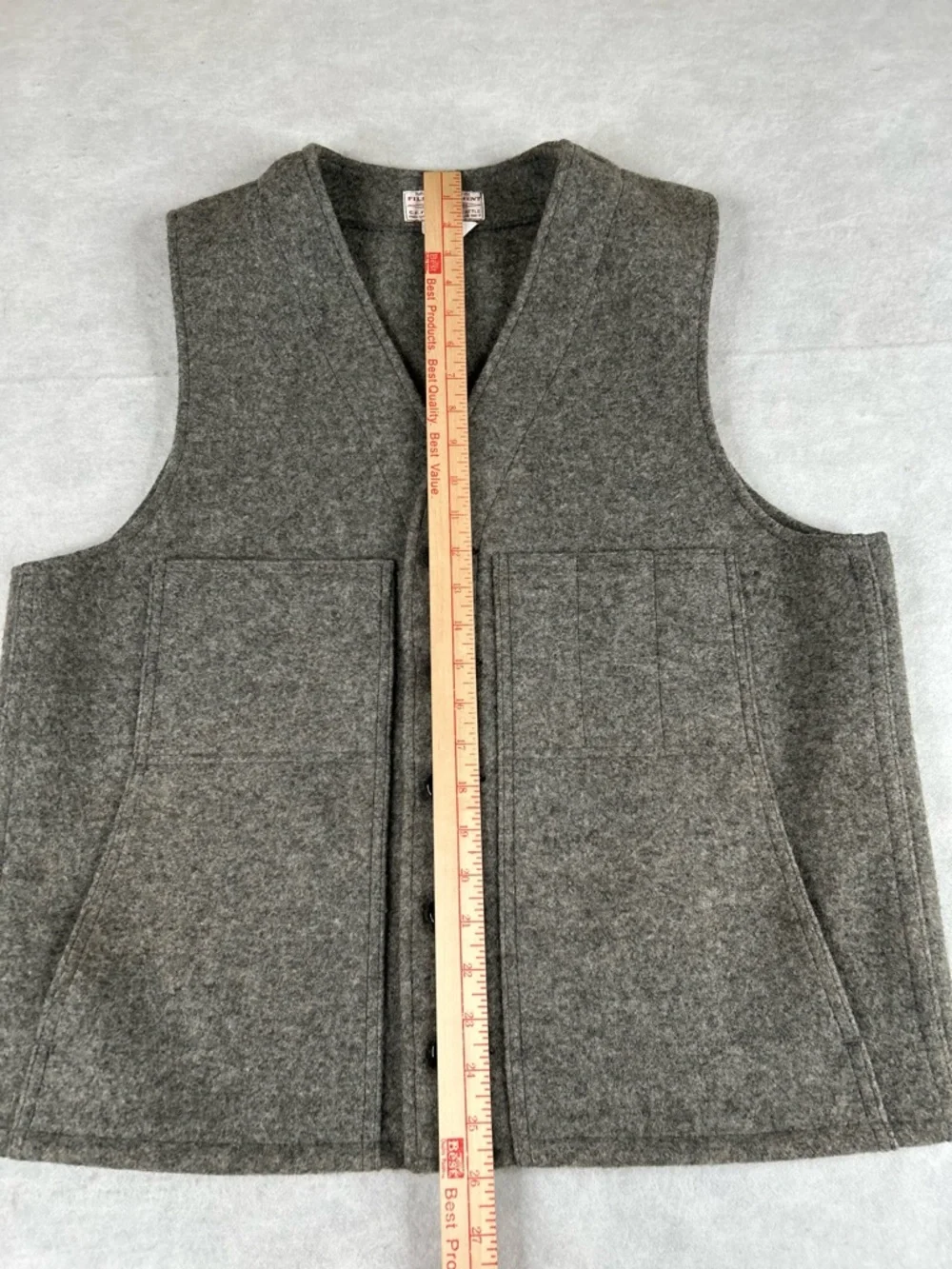 Vintage Filson Virgin Wool Mackinaw Vest 44 Gray Style 20 USA Workwear Hunting - Picture 5 of 10